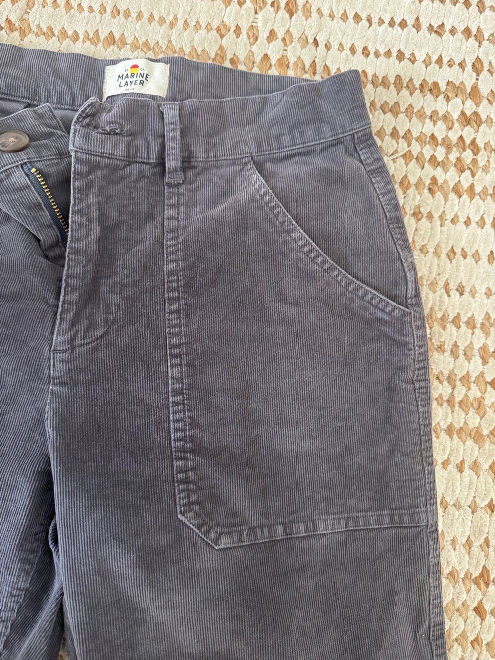 Marine Layer Men's Blue/Gray Corduroy Pants